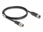 V&otilde;rgukaabel DeLOCK M12 Kaabel X-koodiga 8 kontaktiga isane emane Cat5e 1m Must
