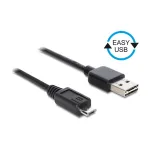 DELOCKi kaabel EASY-USB 2.0 t&uuml;&uuml;p-A pistik > USB 2.0 t&uuml;&uuml;p-Micro-B pistik 50 cm must