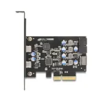 PCI Express x4 kaart DELOCK 90345 kahe v&auml;lise USB USB-C pordiga