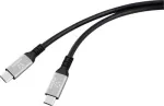 Renkforce USB-C kaabel USB4 pistik-pistik must alumiiniumpistikuga (RF-6805036)