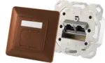 Pistikupesa 2 x RJ-45 ShiverPeaks 74280-BR &mdash; Cat6a, 500 MHz, pruun metallkorpus