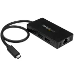 StarTech.com 3-pordiline USB 3.0 jaotur ja Gigabit Ethernet - USB-C - sisaldab toiteadapterit~3-pordiline USB-C jaotur koos Gigabit Ethernetiga - USB-C kuni 3x USB-A - USB 3.0 (5 Gbit/s) - sisaldab toiteadapterit