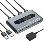 Techly USB 3.0 l&uuml;liti 2 arvuti sisendit 4 v&auml;ljundit - 4-pordiline - USB 2.0