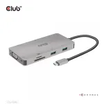CLUB3D USB Gen1 Type-C 9-in-1 jaotur HDMI, VGA, 2x USB Gen1 Type-A, RJ45, SD/Micro SD kaardipesade ja USB Gen1 Type-C emaspordiga