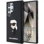 Karl Lagerfeld KLHCS24L3DRKINK Hardcase 3D Rubber Ikonik Samsung Galaxy S24 Ultra jaoks - Must