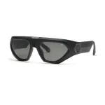PHILIPP PLEIN SPP153-580U28 Meeste ristk&uuml;likukujulised p&auml;ikeseprillid, l&auml;ikiv must atsetaatraam, suitsuhall pol&uuml;karbonaat l&auml;&auml;ts, 58 mm