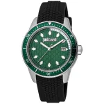 JUST CAVALLI MAN JC1G179P0015 42mm kvartsanaloogkell - must sihverplaat, nahkrihm