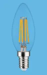 SYNERGY21 LED Retrofit E14 k&uuml;&uuml;nlakujuline l&auml;bipaistev 4-5W soe valge valgustugevusega reguleeritav