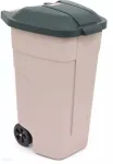 Curver 176805 ristk&uuml;likukujuline ratastega pr&uuml;gikonteiner, 110 l, beež/roheline
