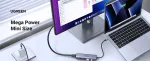 UGREEN Revodok CM511 5-&uuml;hes USB-C jaotur (15596), 3 x USB-A, 4K HDMI, USB-C PD 100 W, hall