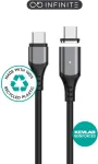 eSTUFF ES604265 INFINITE Magnetic USB-C&ndash;USB-C kaabel, USB 2.0, PD 100 W, 480 Mbps