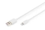 DIGITUS USB-A Lightningule MFI C89, 2 m andme- ja laadimiskaabel, valge, 5 V, 2,4 A