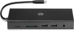 USB-C Multi Port Hub HP Travel &ndash; HP 1C1Y5AA, USB-C host, HDMI 2.0, VGA, 1&times;RJ-45, 2&times;USB-A 3.2 Gen1, 2&times;USB 2.0, MicroSD lugeja, must