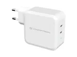 Conceptronic ALTHEA 2-pordiline 100 W GaN USB-C PD laadija, sisetingimustesse, vahelduvvool, 5 V, 5 A, valge