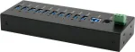 USB-jaotur Exsys EX-11230HMS 10-pordiline USB 3.2 Gen 1 15 kV ESD-kaitsega