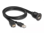 DeLOCK kaabel HDMI-A isane ja USB 2.0 Type-A isane, HDMI-A emane ja USB 2.0 Type-A emane, veekindel, 1 m