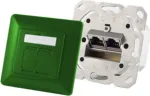 Pistikupesa 2 x RJ-45 ShiverPeaks 74280-G, Cat6a, 500 MHz, metallkorpus, roheline