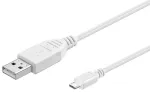 Microconnect USBABMICRO3W USB-kaabel USB 2.0 3 m USB A Micro-USB B Valge