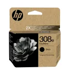 HP 308e EvoMore Must Originaal tindikassett, standardmaht, must, pigmendip&otilde;hine tint, 1 tk, 320 lehek&uuml;lge, &uuml;ksikpakend