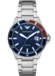 ARMANI meeste kell AR11339 42mm roostevaba teras kvarts kronograaf must sihverplaat nahkrihm