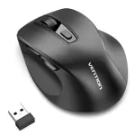 Vention KTMB0 Dual-Mode 2.4GHz + Bluetooth 5.1 Wireless Optical Mouse, 6 Buttons, 800-2400 DPI, Black