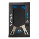 STIGA Sonic V2 Hobi Lauatennis Komplekt &ndash; 2 Reketit, 3 Pallid, V&otilde;rk ja Postid