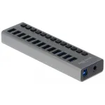 DeLOCK v&auml;line USB 5 Gbps jaotur 13 pordiga + l&uuml;liti, USB 3.2 Gen 1 (3.1 Gen 1) Type-B, USB 3.2 Gen 1 (3.1 Gen 1) Type-A, 5000 Mbit/s, hall, alumiinium, 1 m