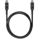 DEQSTER nailonist laadimiskaabel USB-C kuni USB-C, 1 m, USB C, USB C, 5 Gbit/s, must