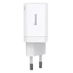 Baseus Super Si Pro kiirlaadija USB + USB-C 30 W (valge)