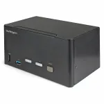StarTech.com 2-pordiline kolmekuvariline DisplayPort KVM-l&uuml;liti - 4K 60Hz UHD HDR - lauaarvuti DP 1.2 KVM 2-pordilise USB 3.0 jaoturiga (5 Gbps) ja 4x USB 2.0 HID-porti, heli - kiirklahvidega l&uuml;litamine - TAA