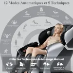 Elektriline massaažitool Shiatsu tugitool Zero Gravity SL Track 12 eelseadistatud režiimiga h&auml;&auml;ljuhtimisega must
