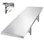 Roostevabast terasest riiul 305 x 1219 mm kokkupandav seinale kinnitatav ujuvriiul, 136 kg