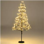 120 cm kunstkuusk alpipuust, dekoratiivne valguspuu 800 sooja valge LED-tulega, painduvate okstega, must j&otilde;ulualus
