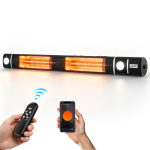 Infrapunasoojendi 3000 W elektriline ruumisoojendi WiFi-juhtimispuldiga must