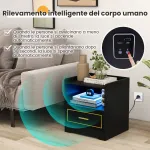&Ouml;&ouml;kapp LED-valgustiga USB-port ja C-t&uuml;&uuml;pi laadimisjaam &Ouml;&ouml;kapp liikumisanduriga must