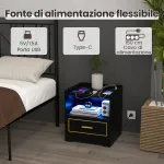 2 &ouml;&ouml;kapi komplekt LED-valgustiga, USB-pordi ja C-t&uuml;&uuml;pi laadimisjaamaga, &ouml;&ouml;kapp liikumisanduriga, must