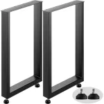 Mustast metallist lauajalgade komplekt, 71,1 x 58,4 cm