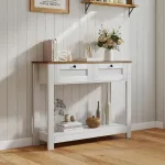 Farmhouse'i stiilis konsoollaud kahe sahtliga, 107 cm pikk, kitsas esikulaud