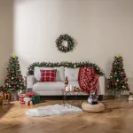Komplekt 2 120 cm pikkust miniatuurset kunstkuust potis koos j&otilde;ulup&auml;rja ja -vanikuga