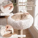 Moodne kassipuu torn 102 cm luksusliku p&auml;rispuidust naturaalse oksaga - valge