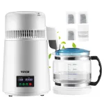 4L vee destilleerija 1L/H destilleeritud vee valmistaja aja ja temperatuuri n&auml;idikuga, 4 L
