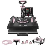 8 in 1 Heat Press Machine 38x38 cm 850,5 g Tumbler Press T-s&auml;rgid Must, 38 x 38 cm