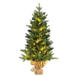 90 cm lauapealne j&otilde;ulupuu linasest kotis, PVC+PE kuusk, taimeriga, 363 oksa, 50 LED-tuld