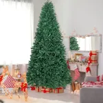 Kunstlik j&otilde;ulupuu 270 cm 3594 PVC oksad kokkupandav metalljalg hingedega kiire paigaldusega roheline