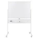 120 x 90 cm kahepoolne kuivkustutatav mobiilne tahvel alusega &ndash; valge