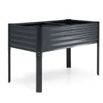 Tsingitud k&otilde;rgpeenar jalgadega 117 cm x 61 cm x 79 cm metallist k&otilde;rgendatud lillekast - hall