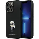 Karl Lagerfeld Silicone Ikonik Metal Pin &uuml;mbris iPhone 14 Pro Max, must