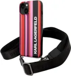 Karl Lagerfeld Color Stripes Strap &uuml;mbris iPhone 14 Plus, roosa