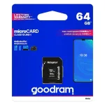 GOODRAM microSDXC 64 GB m&auml;lukaart, 100 MB/s, Class 10 UHS-I, SD-adapteriga