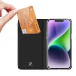 Kaitse&uuml;mbris iPhone 15 Plus &ndash; Dux Ducis Skin Pro klapp&uuml;mbris, must